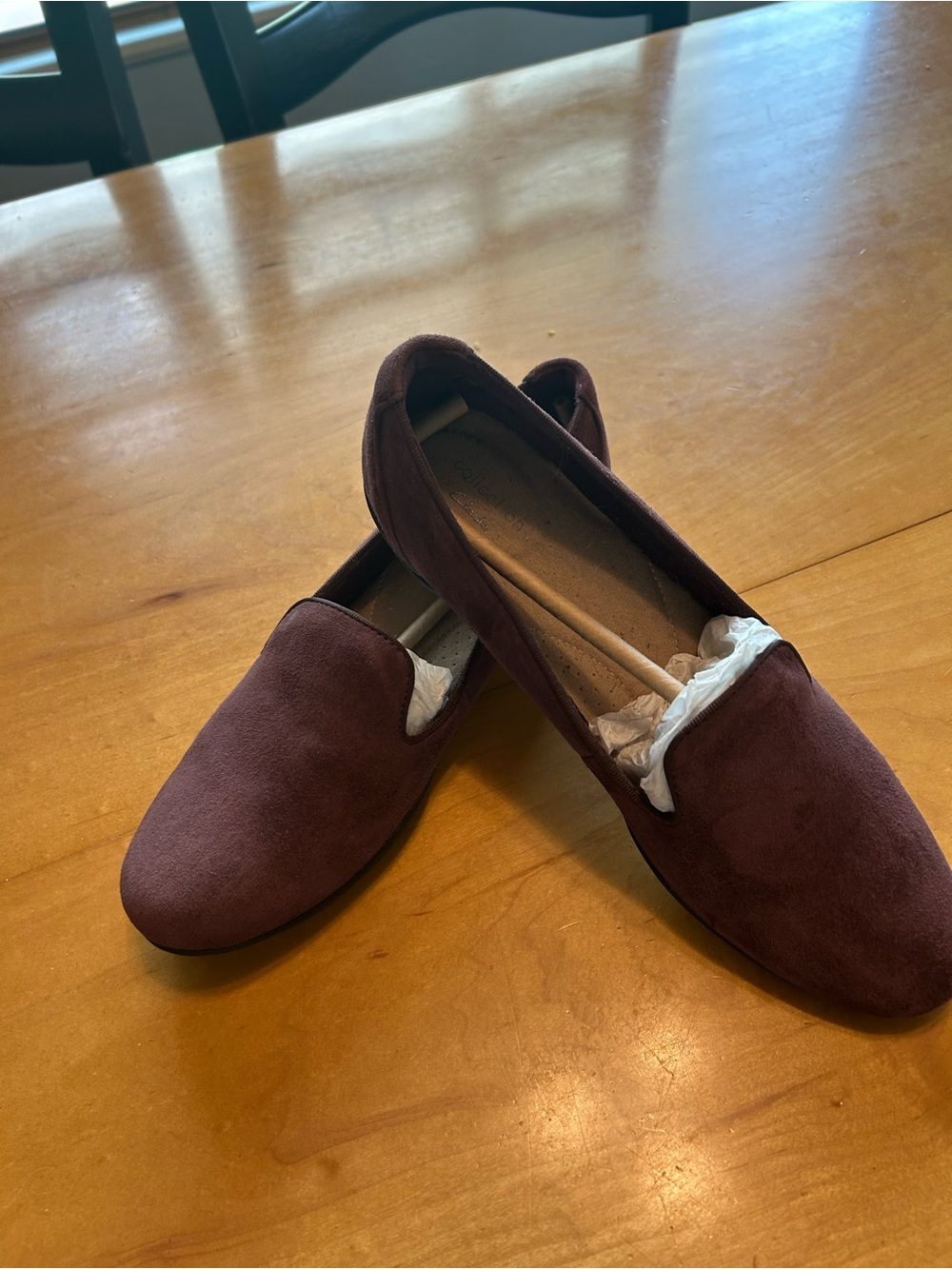 Clarks Women's Plum Suede Slip-On Loafers - Picture 5 of 5